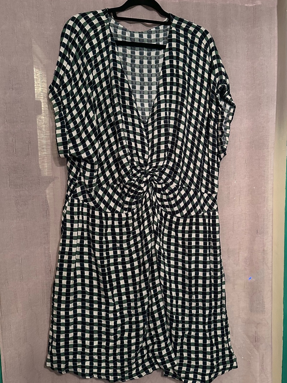 Ava & Viv White, Blue and Green Gingham Dress